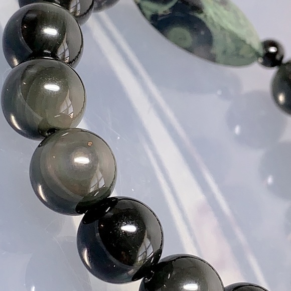 OBSIDIAN + KAMBABA NATURAL BRACELET size 7.5” - Picture 8 of 16